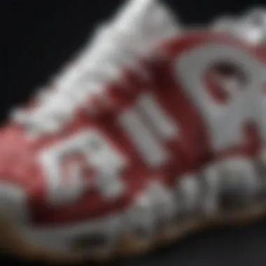 Close-up view of the Air More Uptempo showcasing its unique design elements