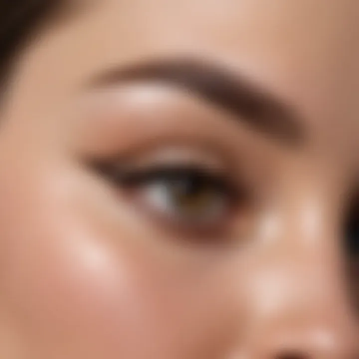 Close-up of a beautifully laminated eyebrow showcasing its sleek appearance