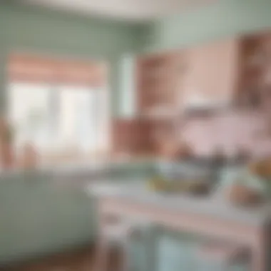 Charming pastel color palette enhancing kitchen aesthetics