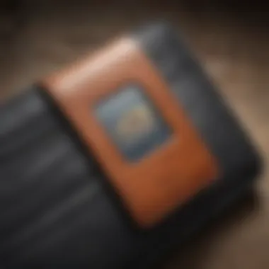 Close-up of premium materials used in wallets with ID windows