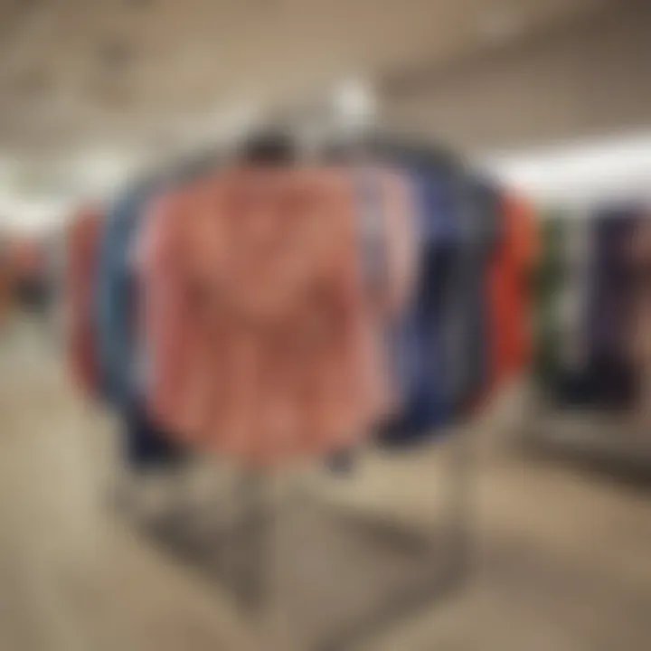 A display of various plus size rompers in a retail setting