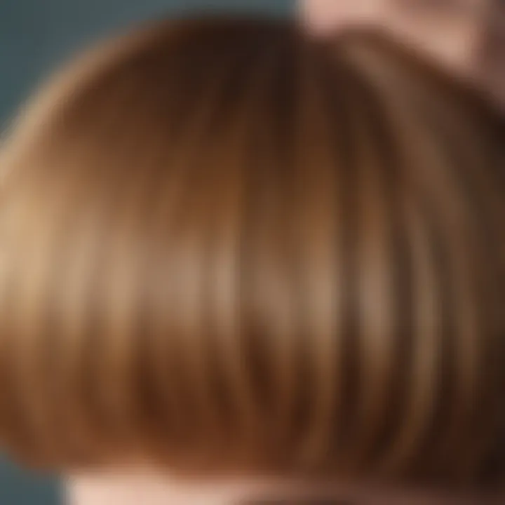 Close-up of a bun with bangs wig highlighting texture and detail