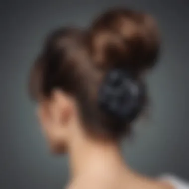 Stylish Messy Bun with Hair Clip Elegant messy bun secured with a decorative hair clip