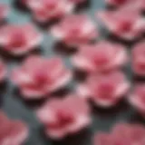 Elegant display of waterproof breast petals in assorted colors and designs.