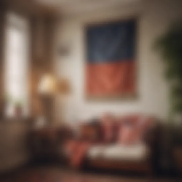 A flag representing a cultural heritage elegantly framing a cozy reading nook