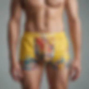 A vibrant design of loose boxers featuring whimsical facial expressions.