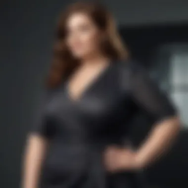 Stylish plus size dress suitable for a corporate environment.