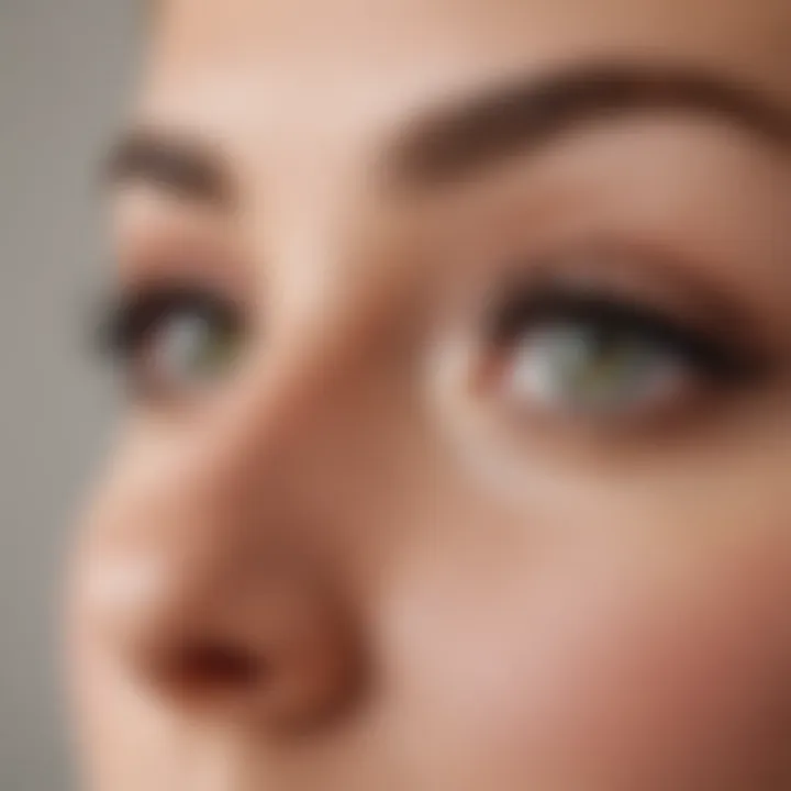 A close-up view of a well-applied eyelash tint demonstrating flawless results.