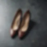 Elegant closed flat shoes on a decorative surface