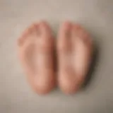 Illustration of infant foot growth stages