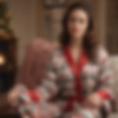 Elegant festive loungewear showcasing traditional Christmas patterns