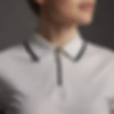 Elegant zipper collar polo shirt displayed on a minimalist background